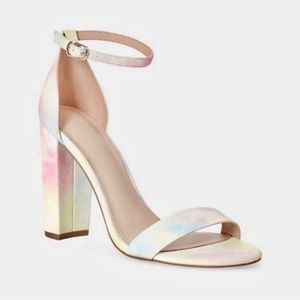 JustFab Lorelai pastel tie dye block heels